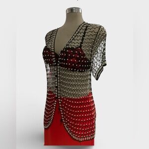 VENUS Black and Silver headed Knit Cardigan Size Medium